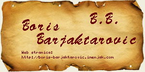 Boris Barjaktarović vizit kartica